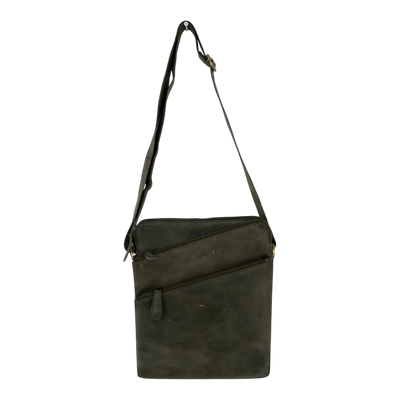 Holzrichter leather shoulder bag, hunter green