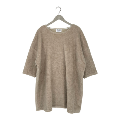 R/H Studio teddy tunic, tan | woman onesize
