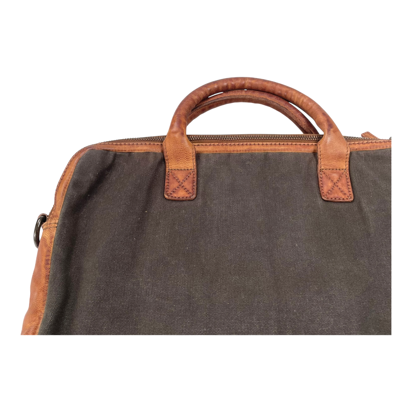 Harold's Bags canvas briefcase, khaki/cognac