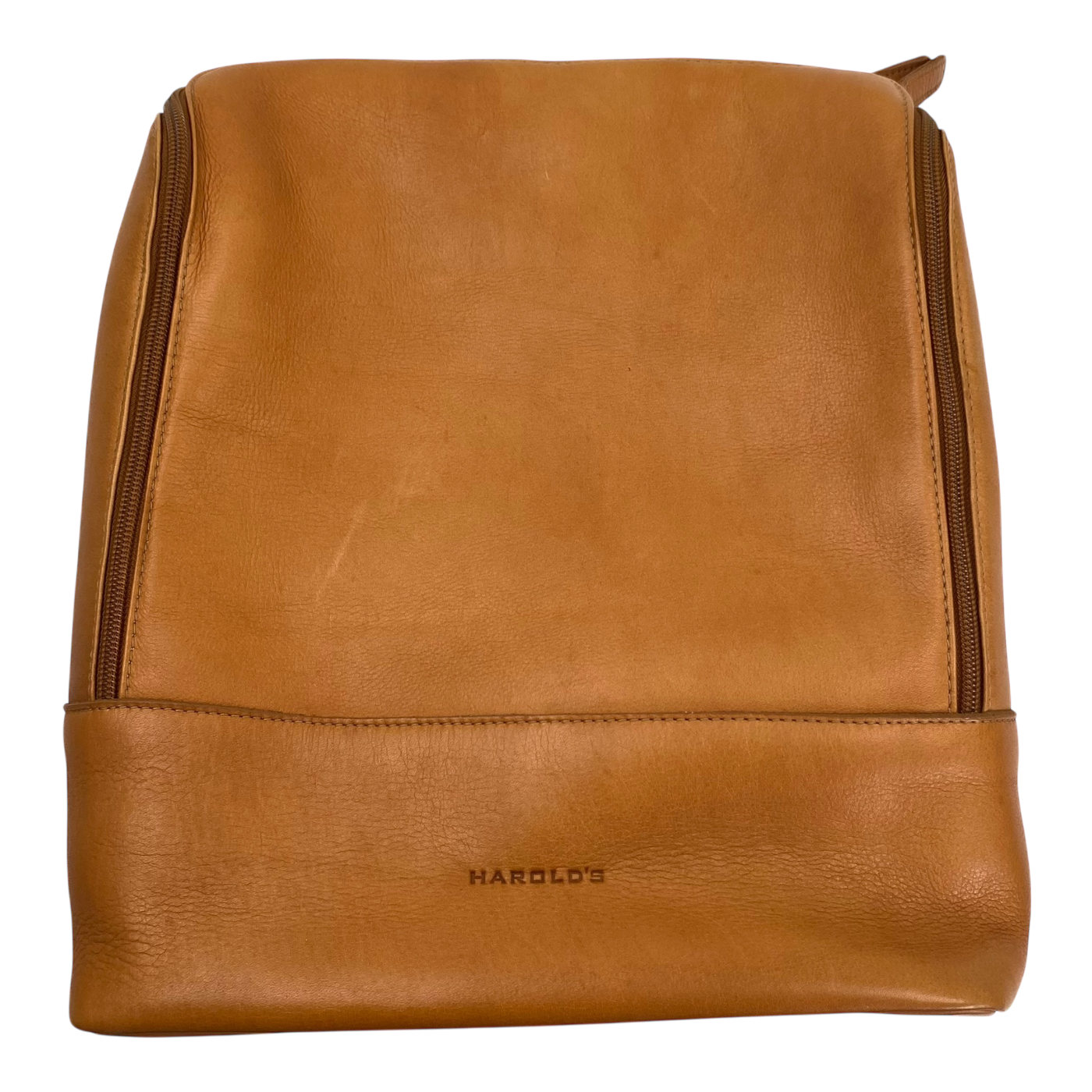 Harold's Bags leather submarine notebook backpack small, cognac