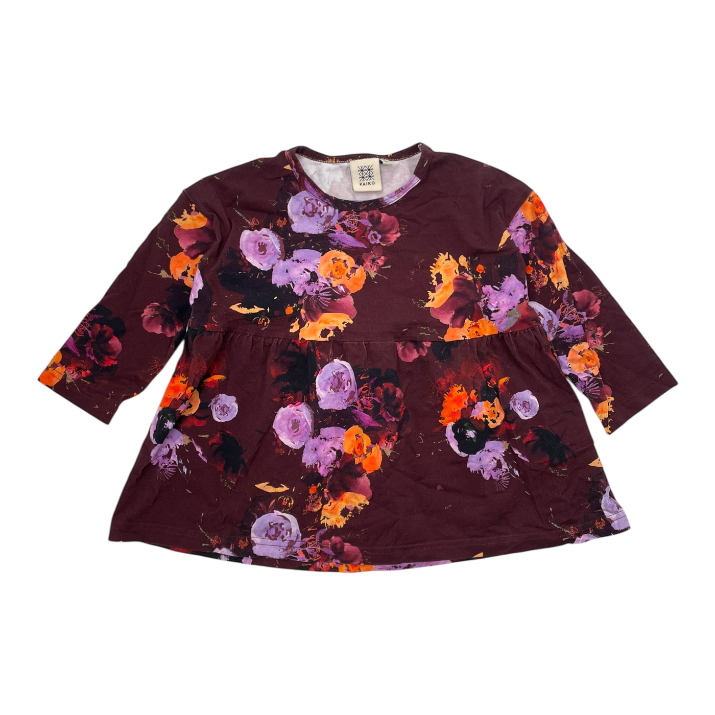 Kaiko tunic shirt, flowers | 98/104cm