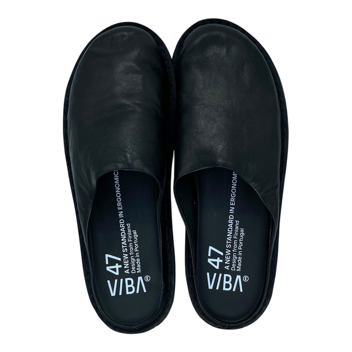 VIBAe Roma leather slippers, preto black | 47