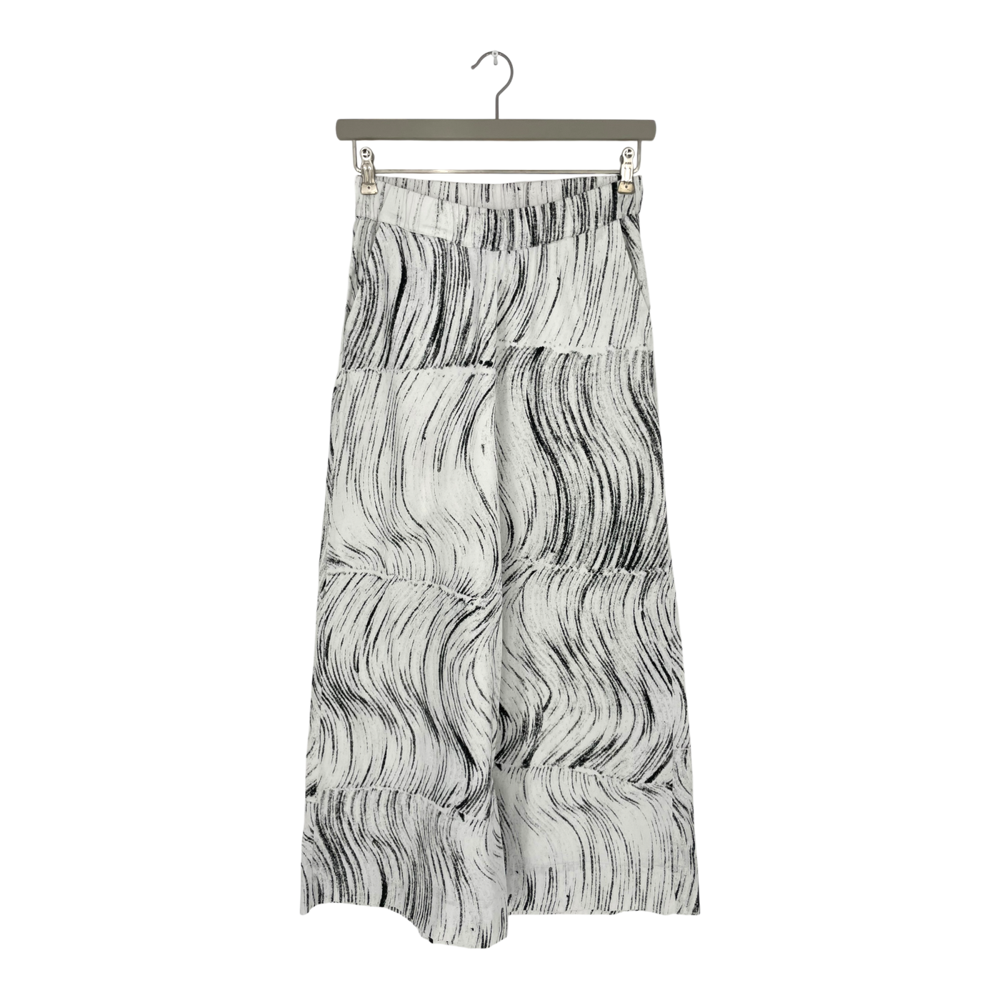 Aarre wide leg pants, white/black | woman XL