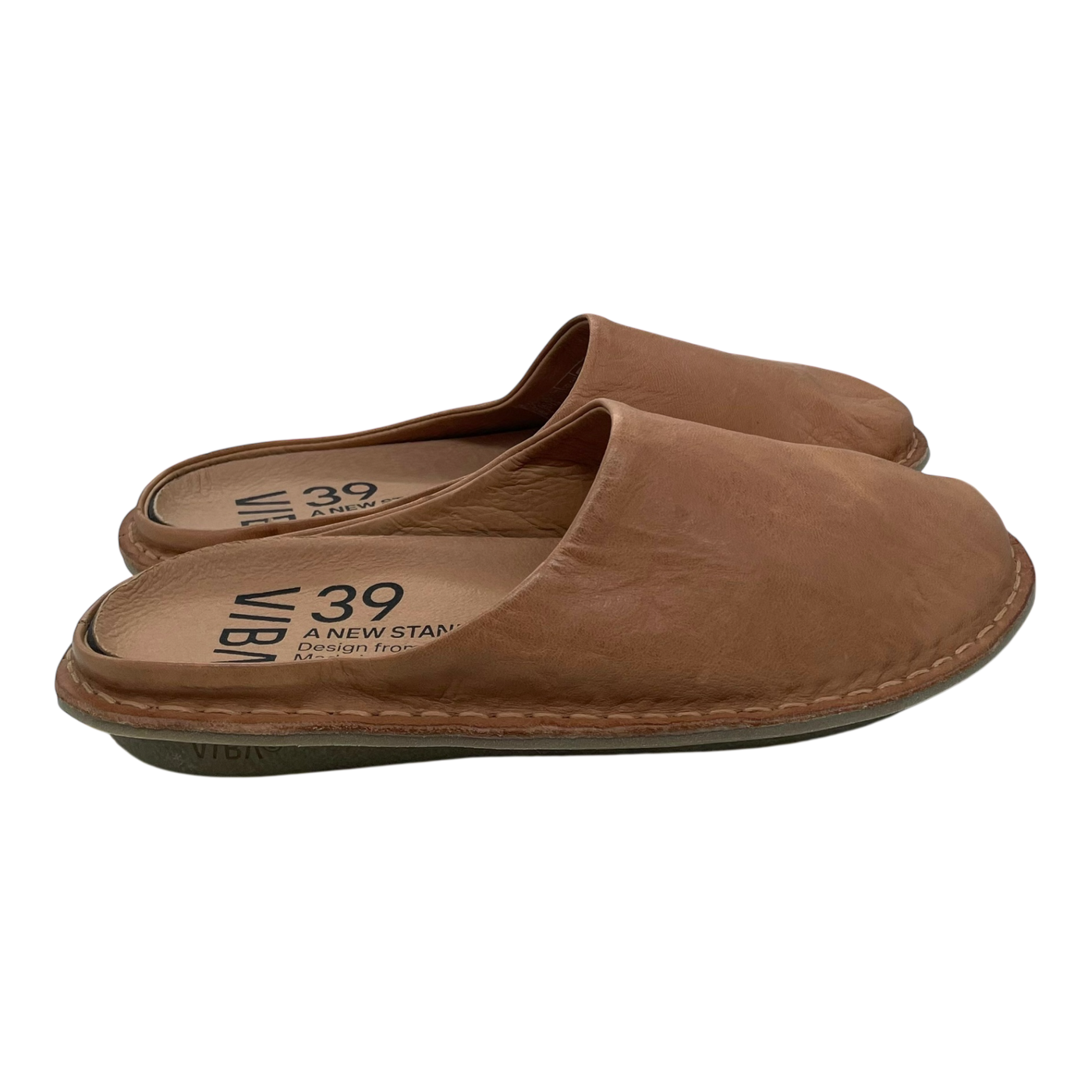 VIBAe Roma leather slippers, fawn tan | 39