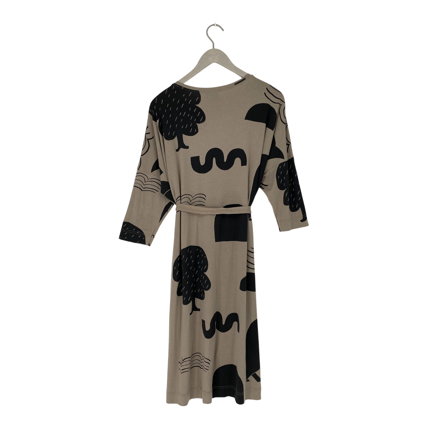 Papu belted tricot dress, beige / black | woman M
