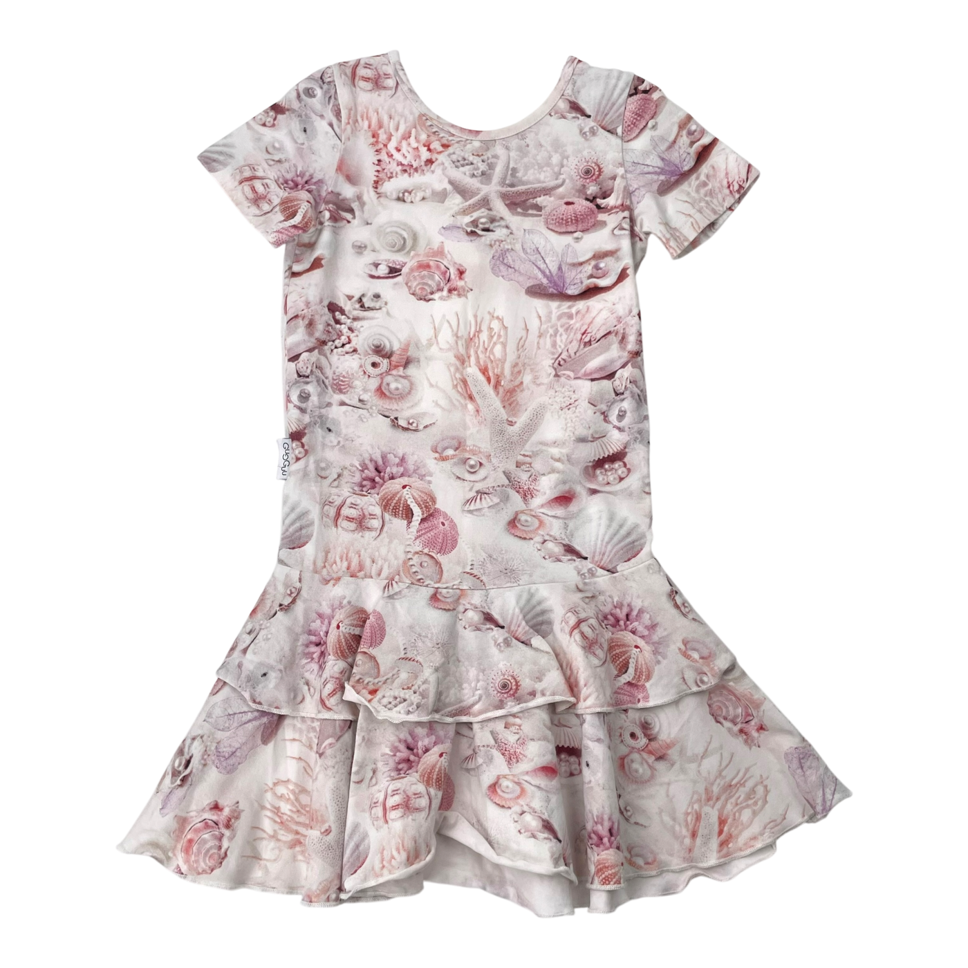 Gugguu t-shirt frilla dress, seashell | 122cm