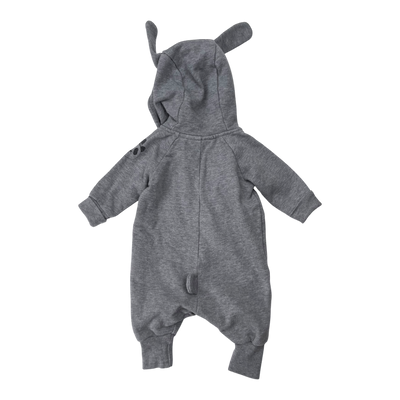 Mini Rodini basic bunny jumpsuit, grey | new born