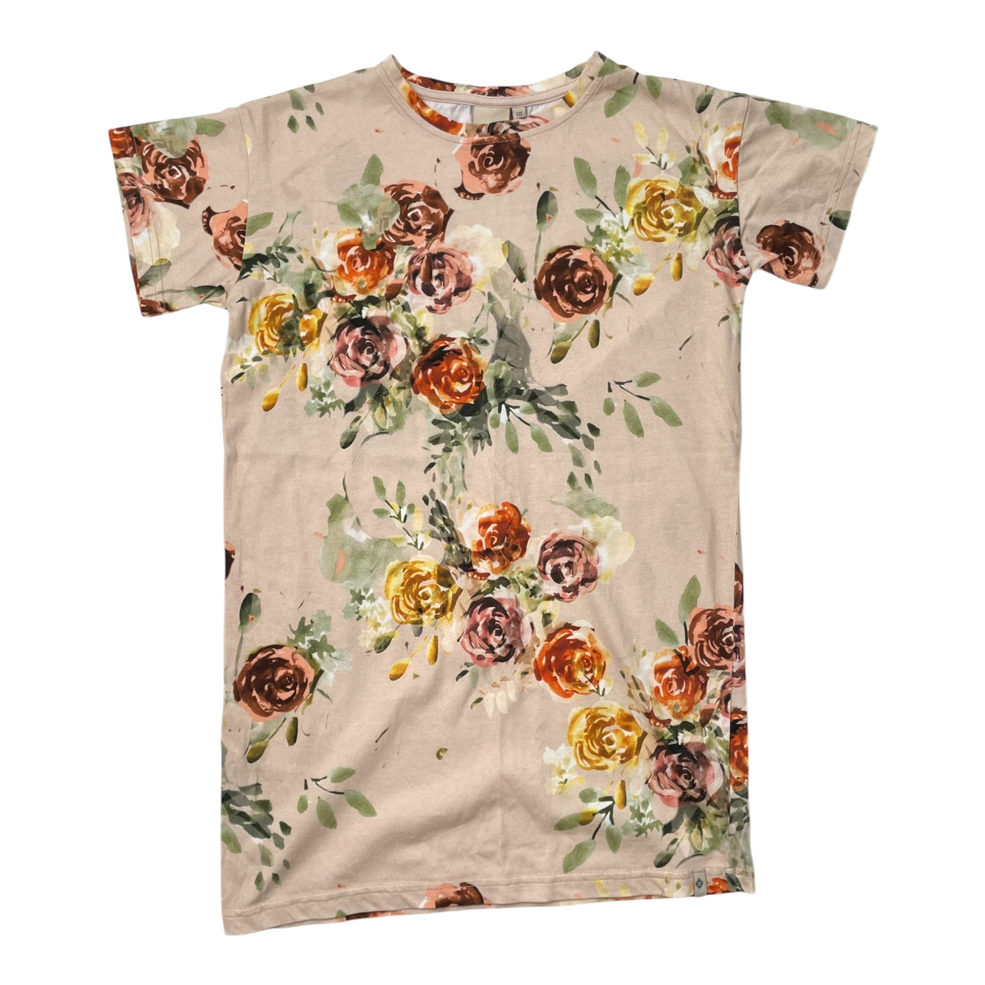 Kaiko t-shirt tunic dress, rose yard | 122/128cm