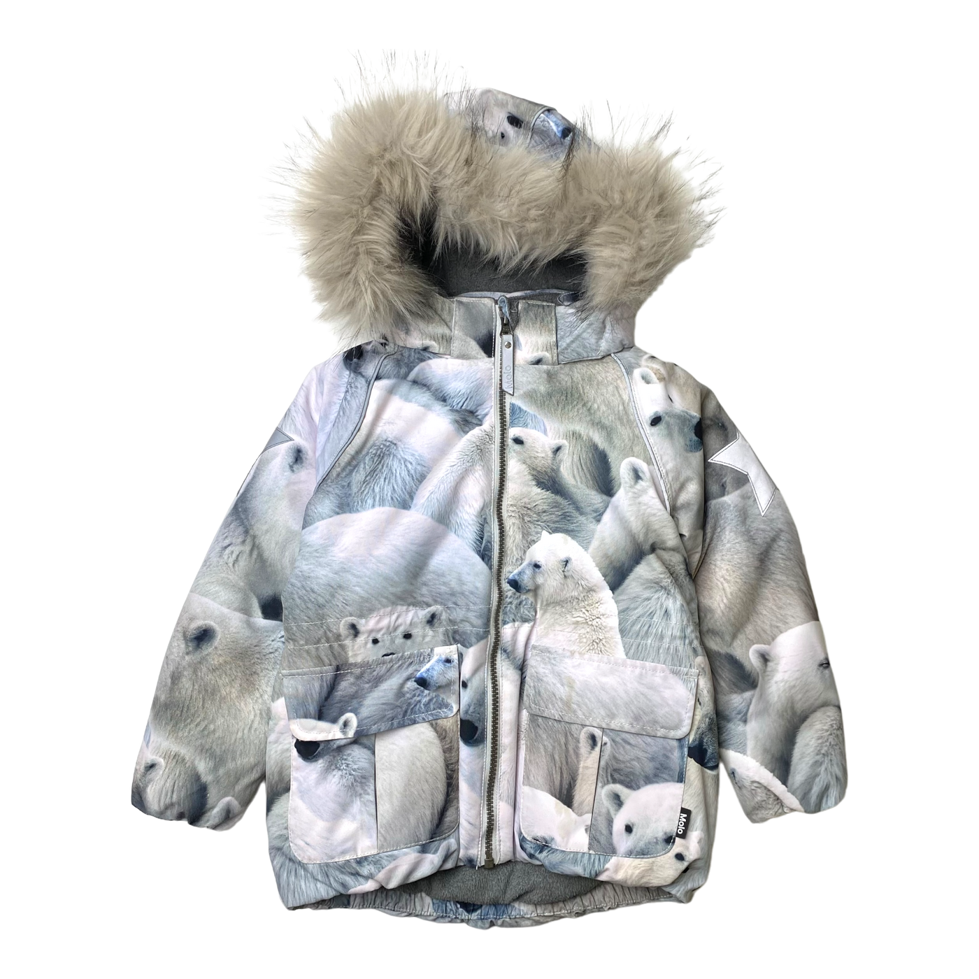 Molo cathy fur winter jacket, polar bear | 110cm