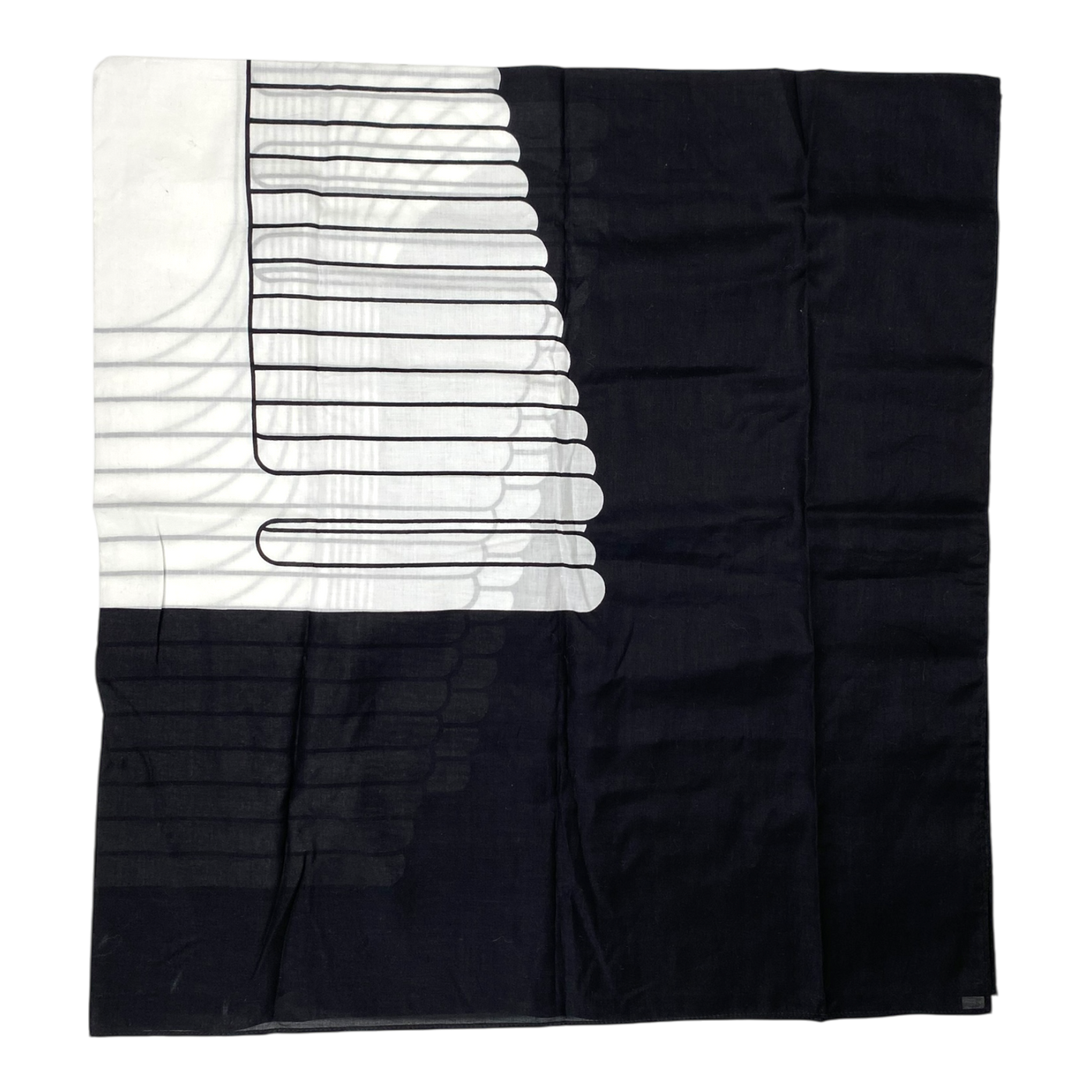 Marimekko troija rantahuivi woven scarf, black/white