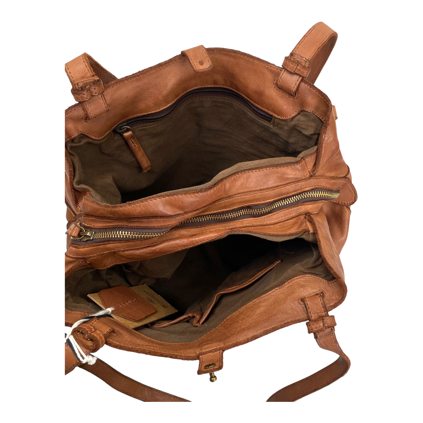 Harold's Bags leather submarine shopper twin, cognac