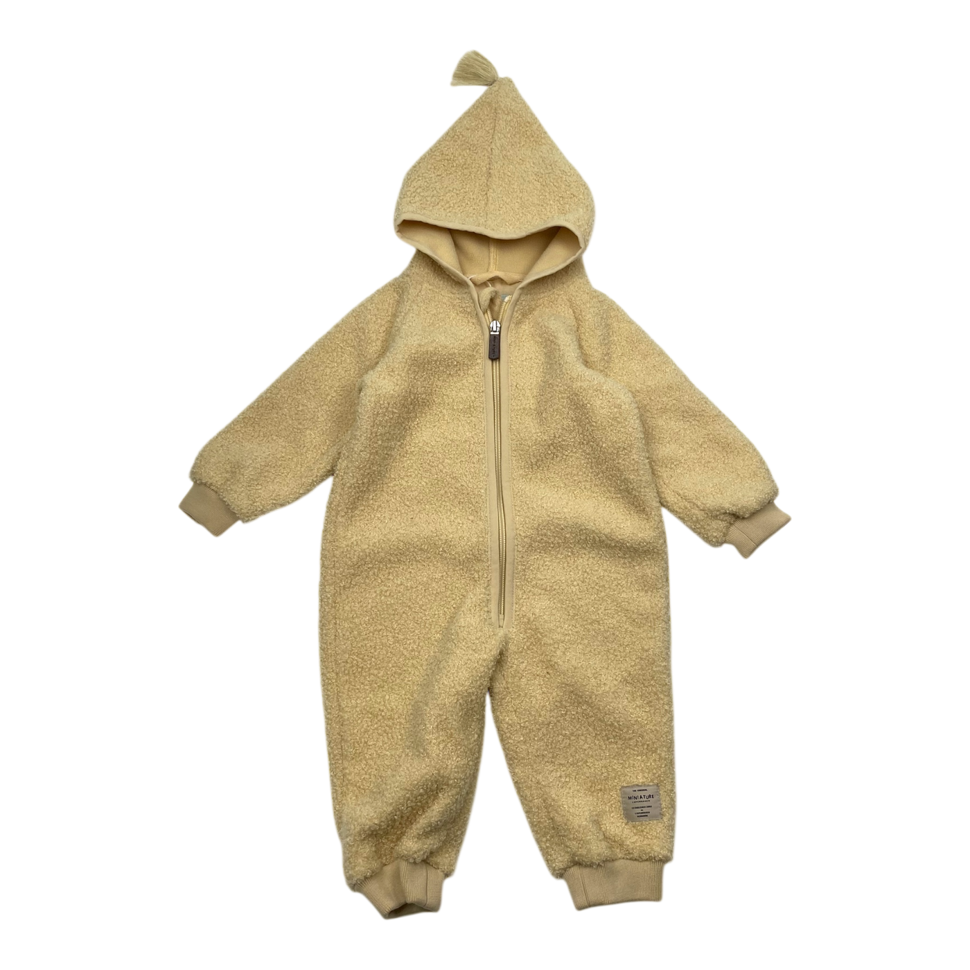 Mini A Ture matadel teddy fleece jumpsuit, lemon | 74cm