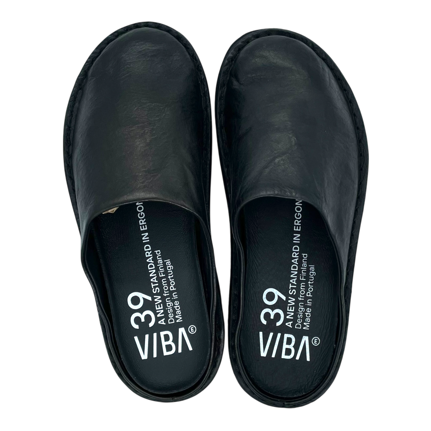 VIBAe Roma leather slippers, preto black | 39