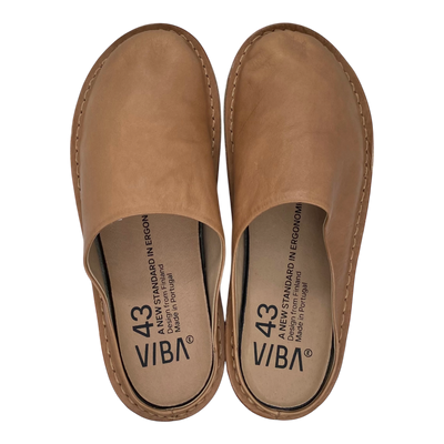 VIBAe Roma leather slippers, fawn tan | 43