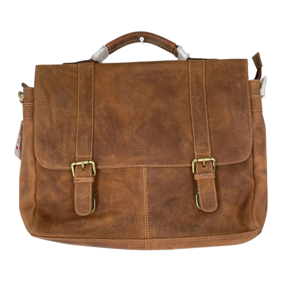 Holzrichter leather briefcase, brown