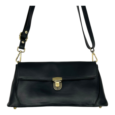 Holzrichter leather shoulder bag, black