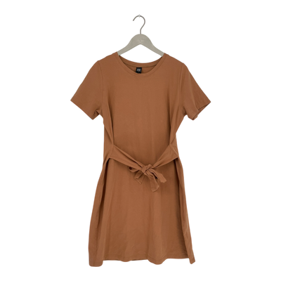 Kaiko t-shirt belted dress, caramel brown | woman L