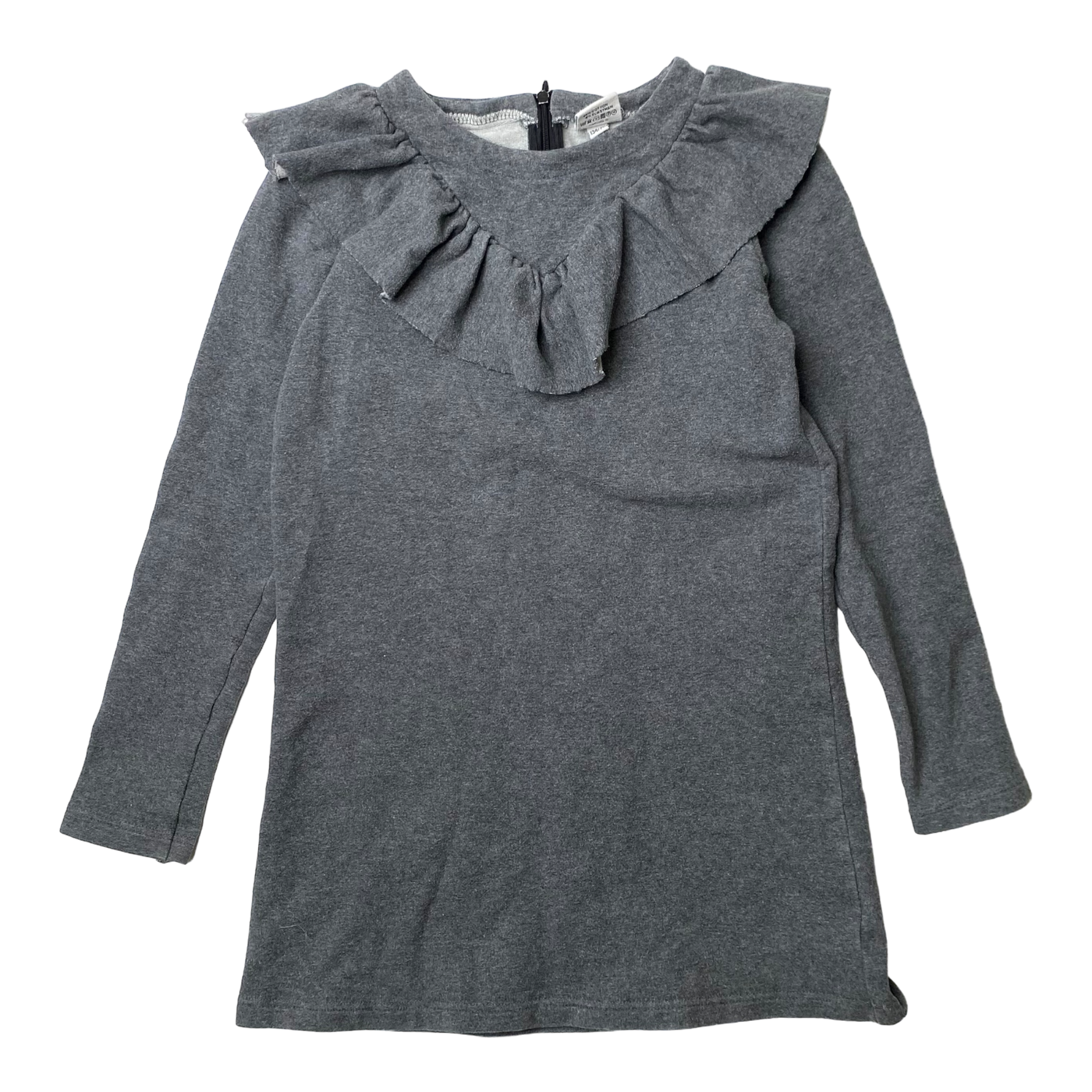 Metsola frill sweat dress, grey | 134/140cm