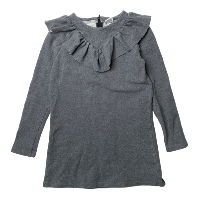 Metsola frill sweat dress, grey | 134/140cm