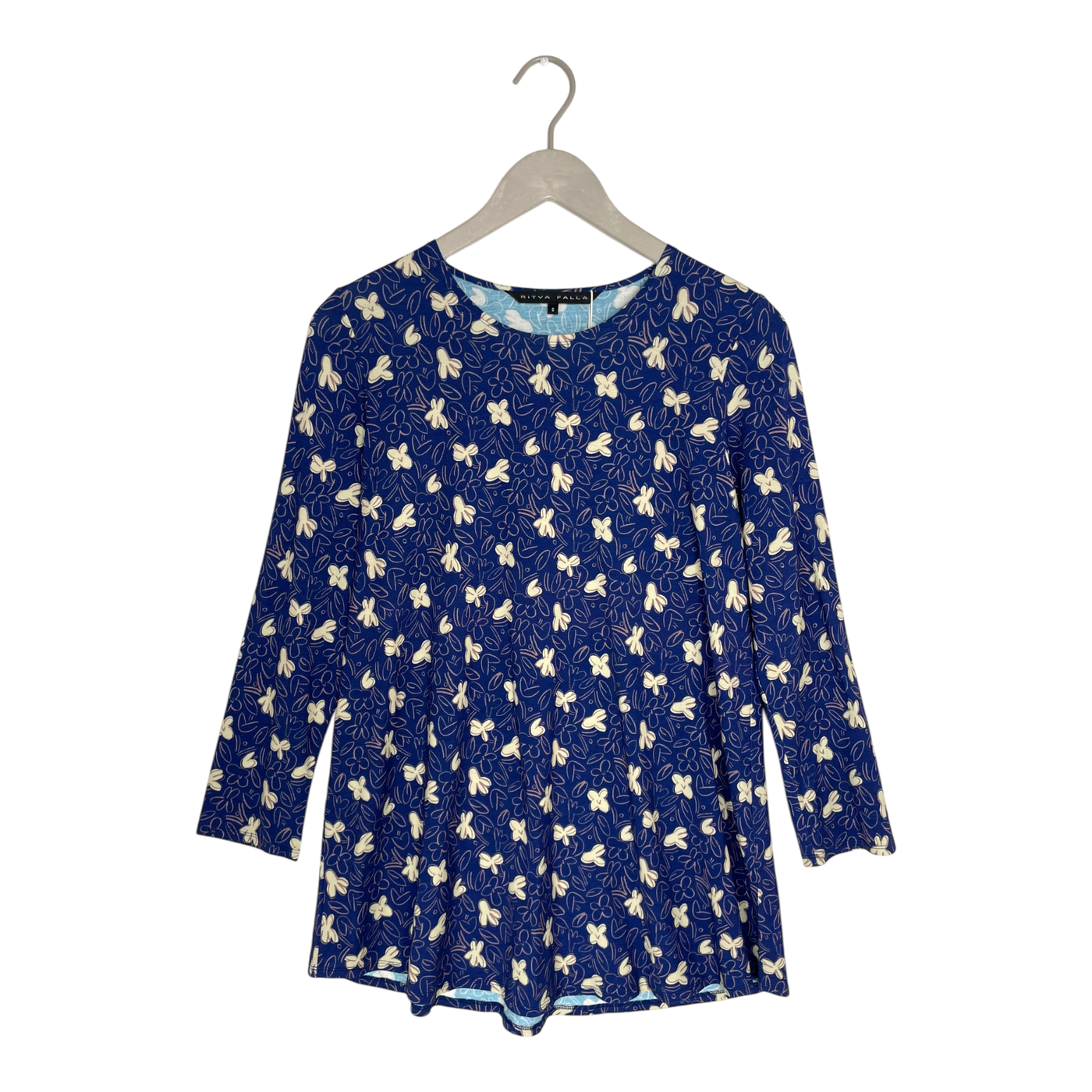 Falla lieko tricot shirt, blue flower | woman S