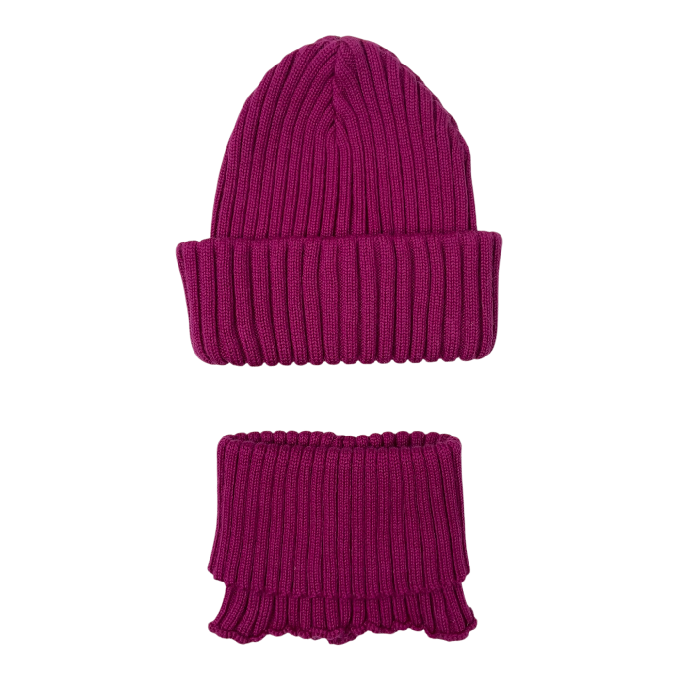 Mainio merino beanie & tube scarf set, purple | 2-6y