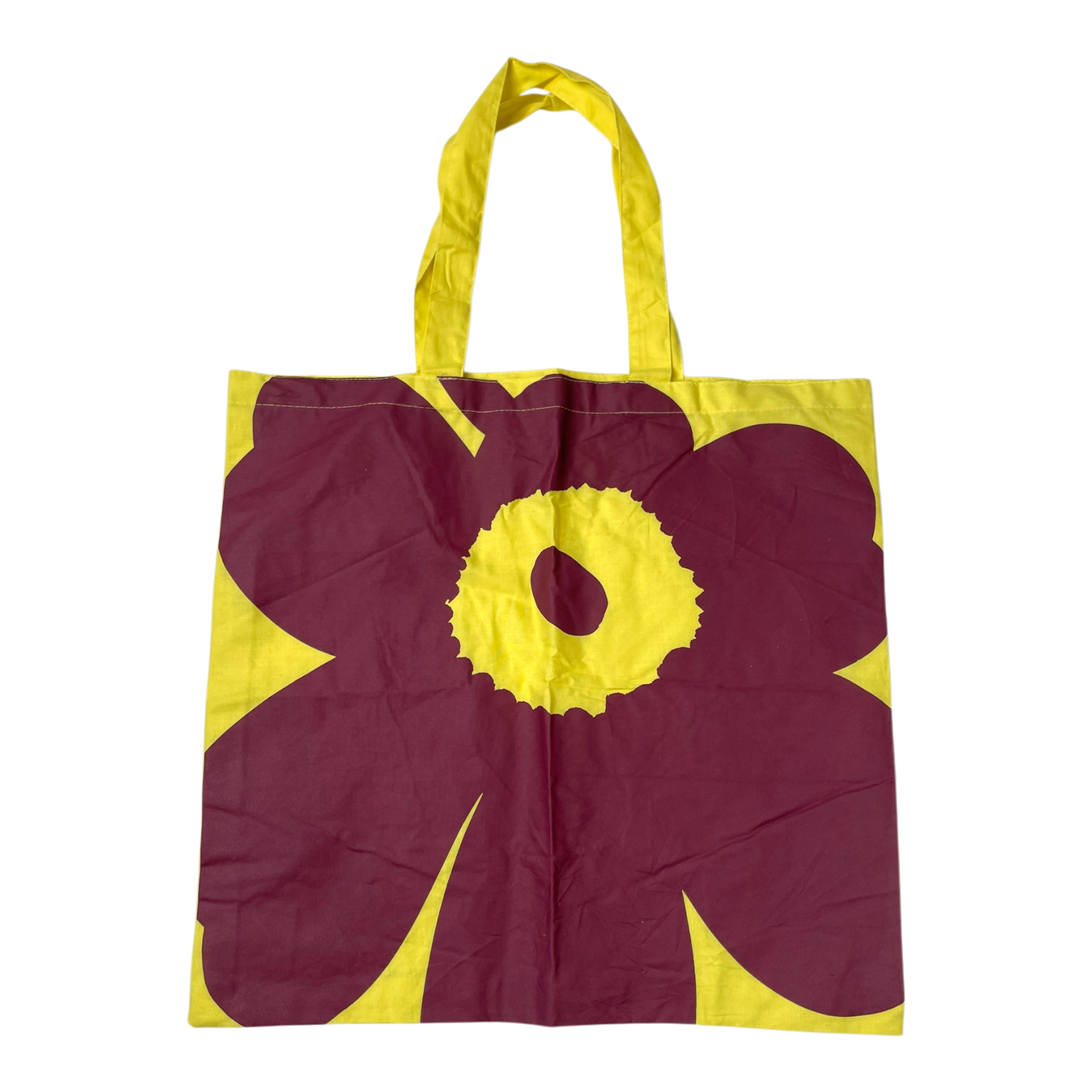 Marimekko canvas logo bag, yellow | onesize