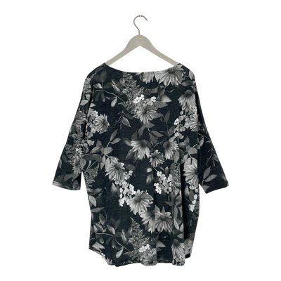 Versonpuoti tunic shirt, grey flowers | woman XXL