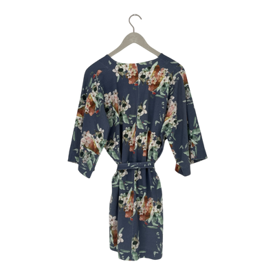 Kaiko wrapped kimono, blue blossom | woman L/XL