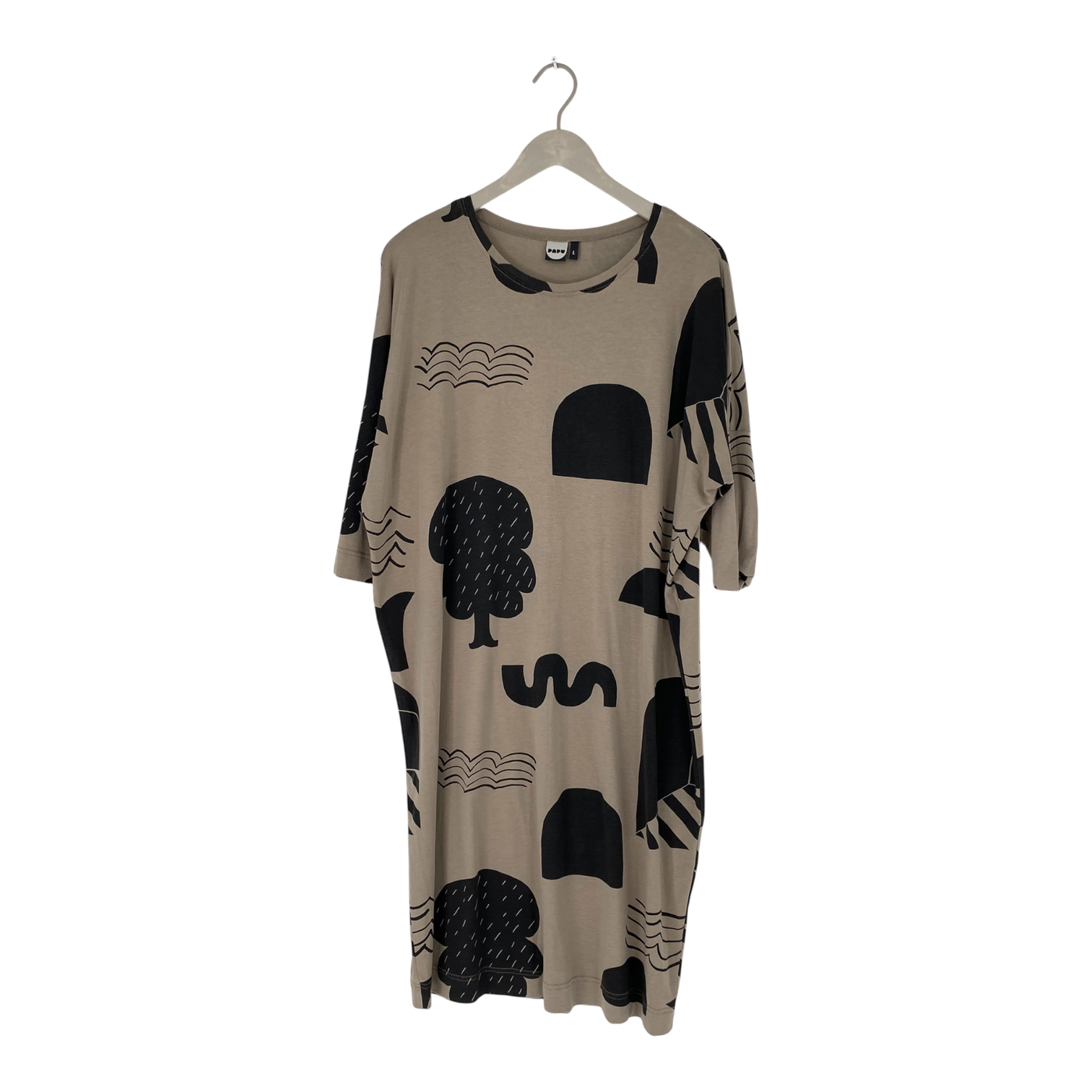 Papu belted tricot dress, beige / black | woman M
