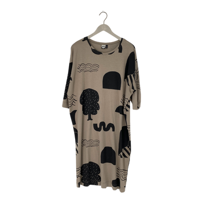 Papu belted tricot dress, beige / black | woman M