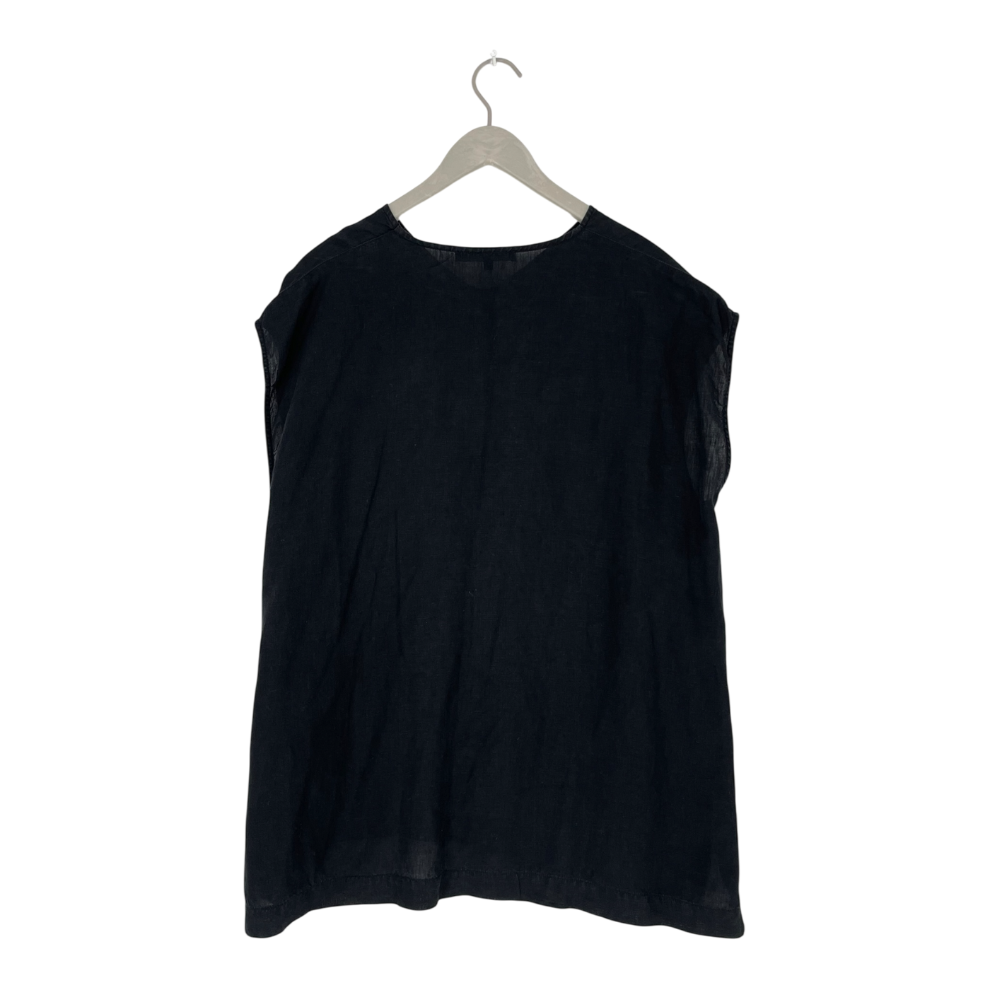Ritva Falla woven linen tunic, black | woman XL