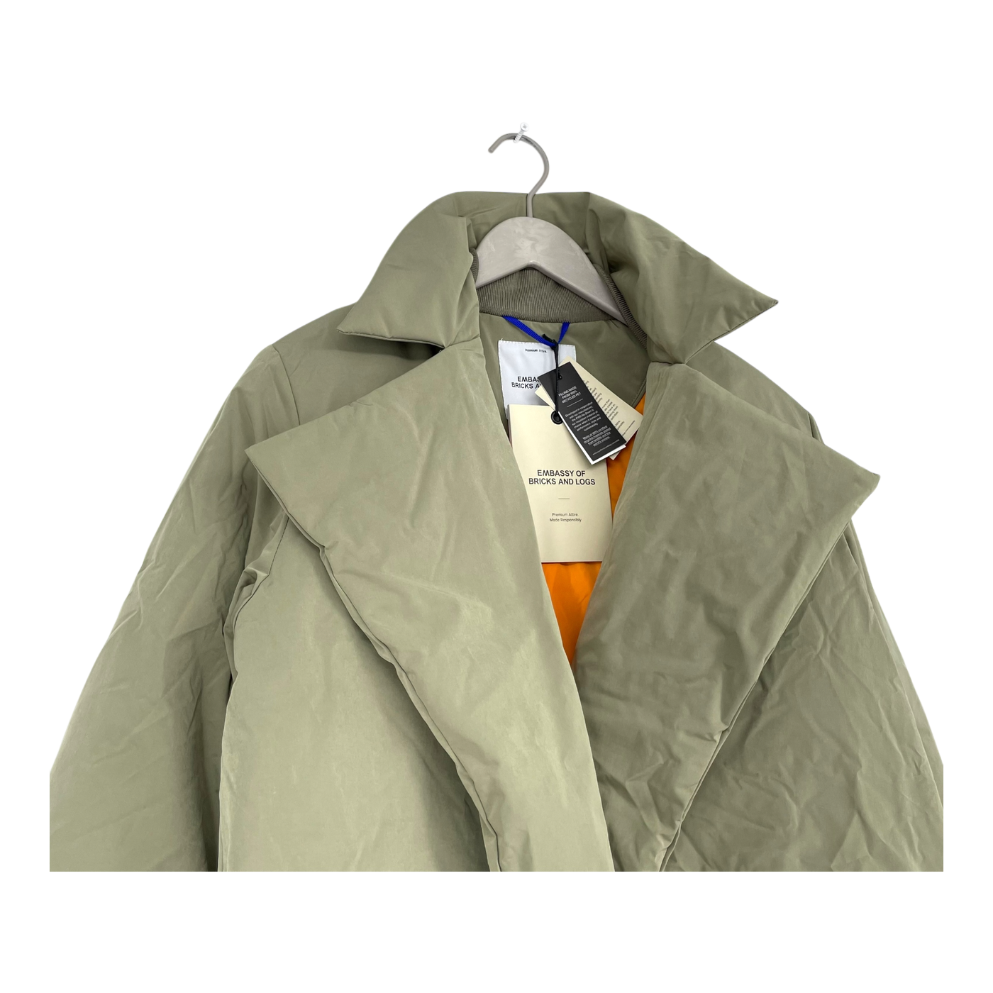 Embassy of Bricks and Logs avalon puffer jacket, pale olive | unisex S