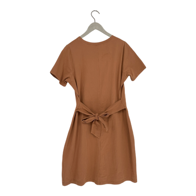 Kaiko t-shirt belted dress, caramel brown | woman L