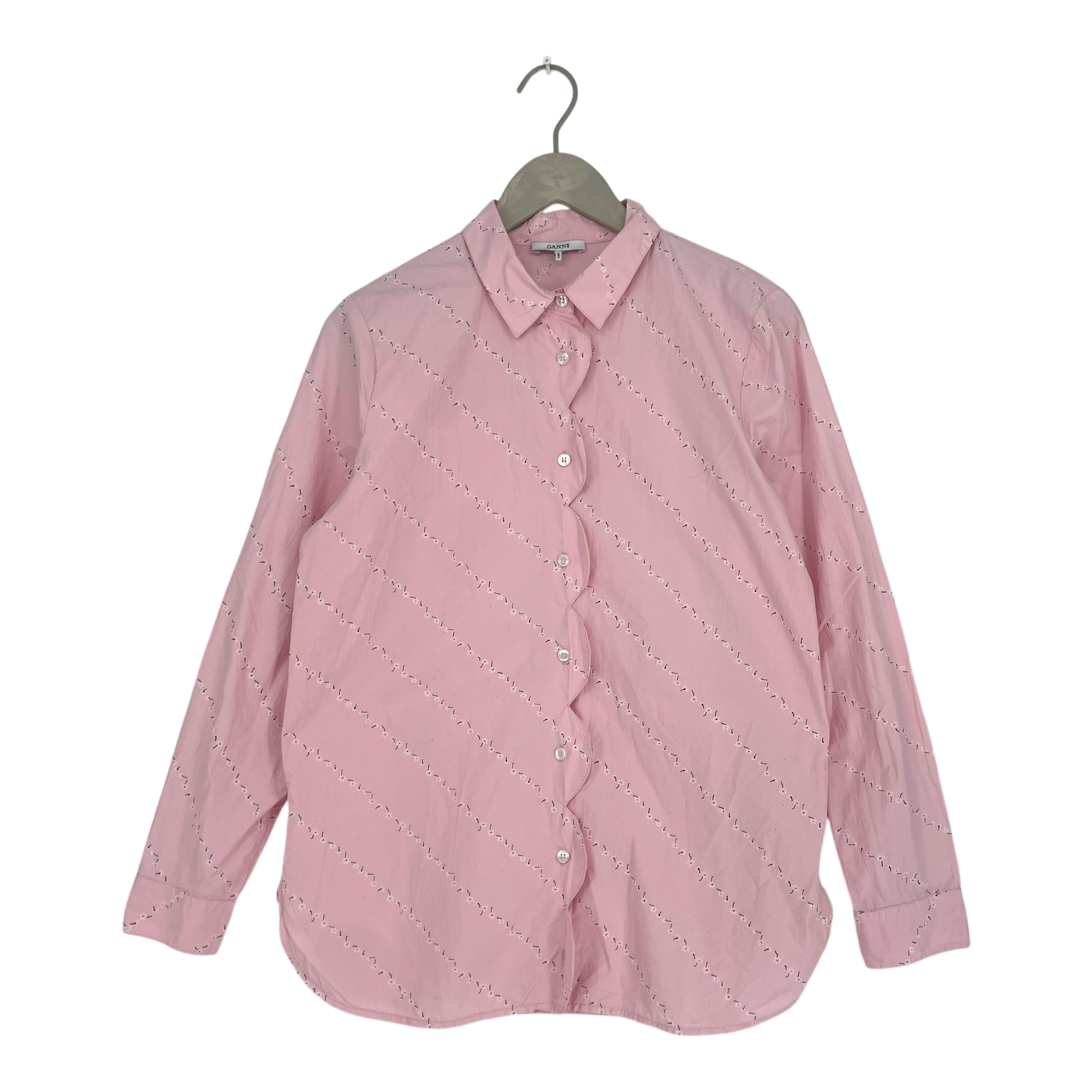 Ganni button down shirt, pink | woman 40