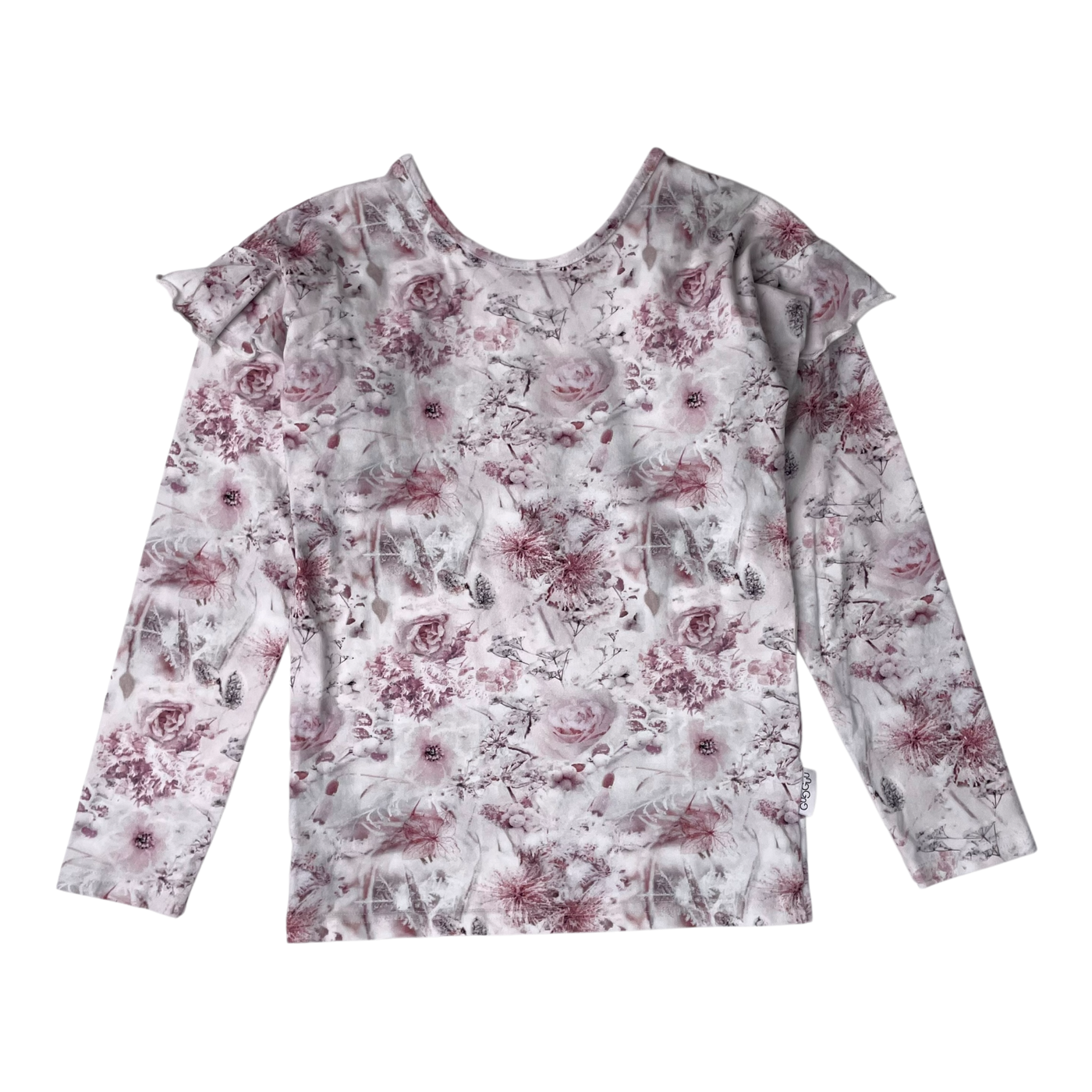 Gugguu frill shirt, flower | 140cm