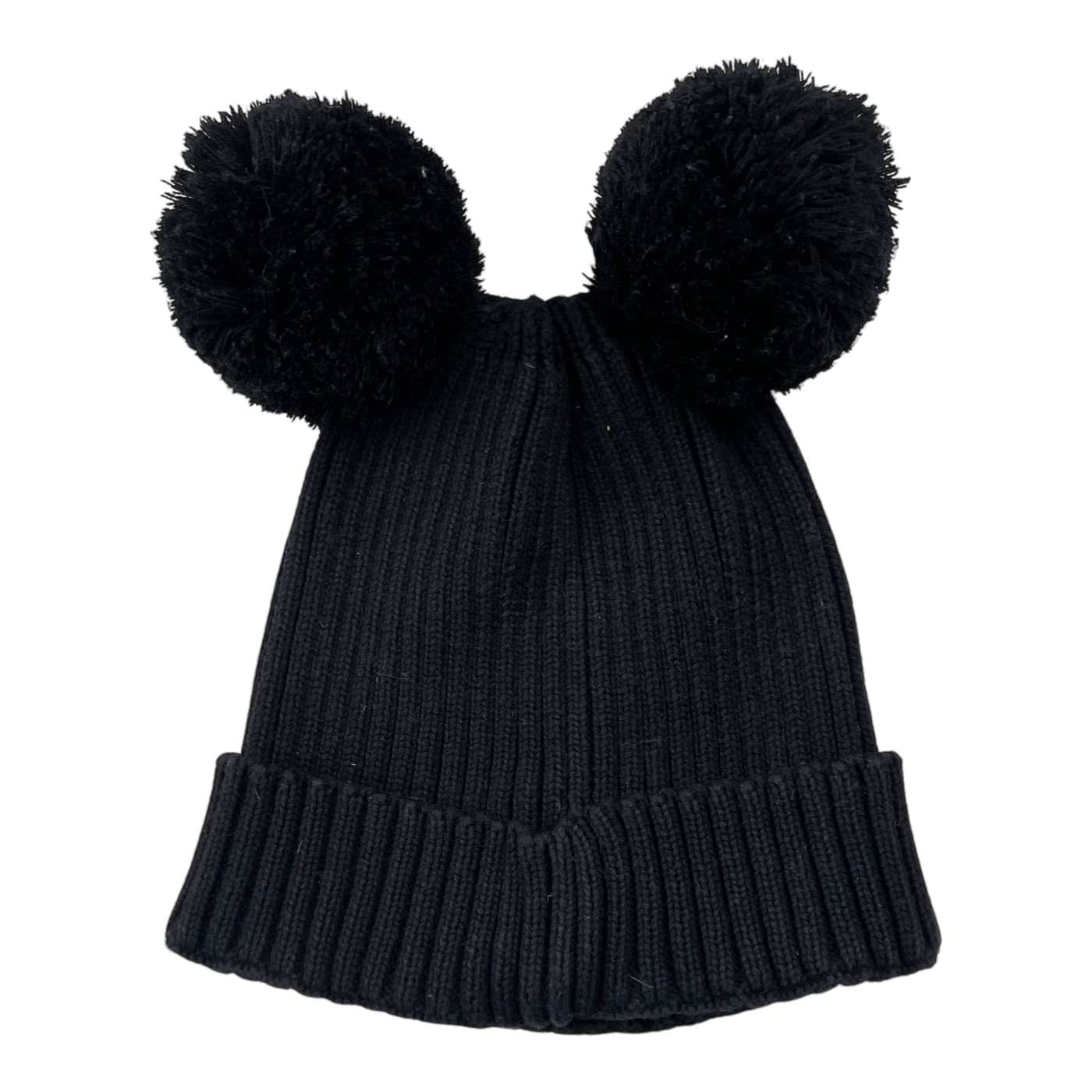 Mini Rodini pom knitted beanie, black | 52/54cm