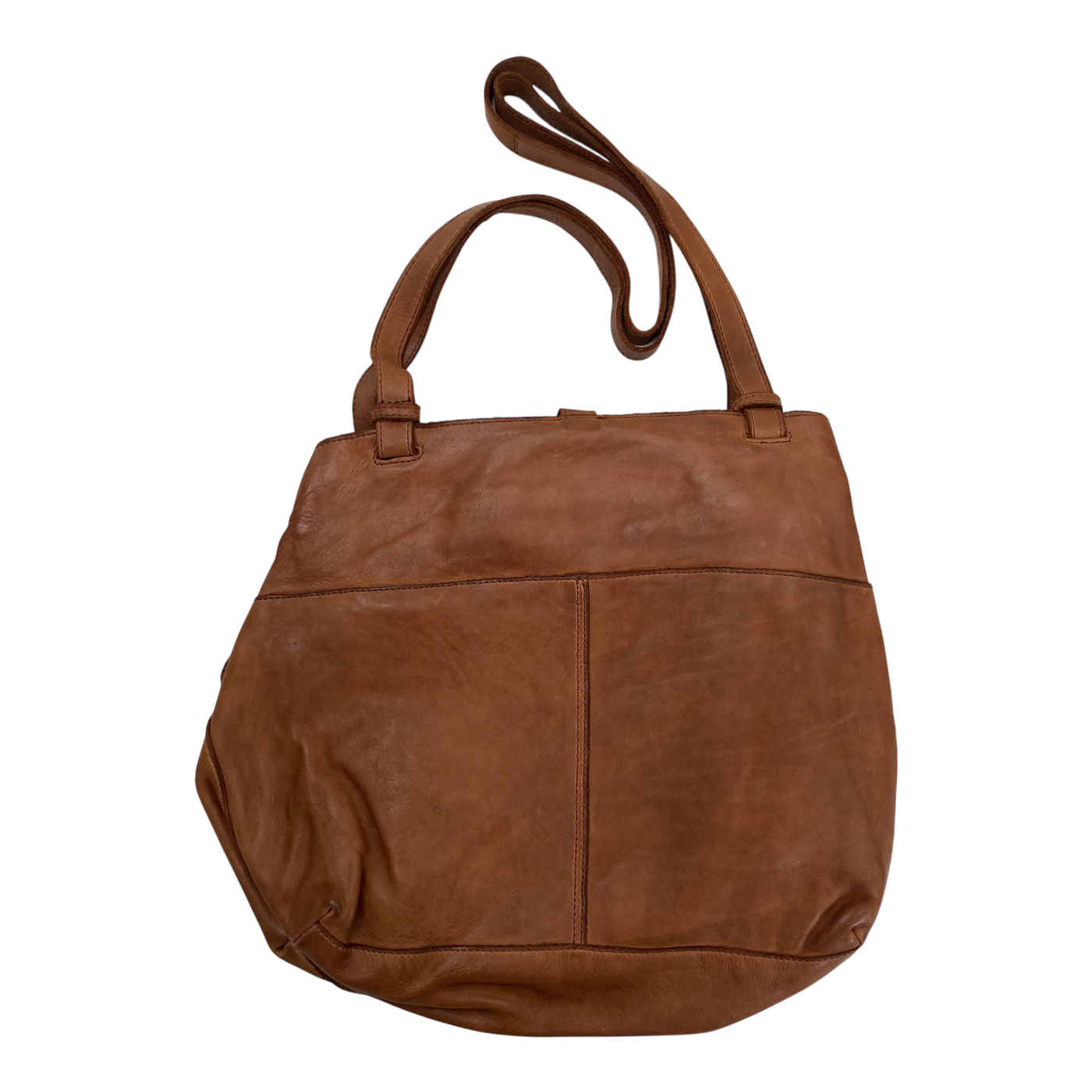 Harold's Bags leather submarine shopper twin, cognac