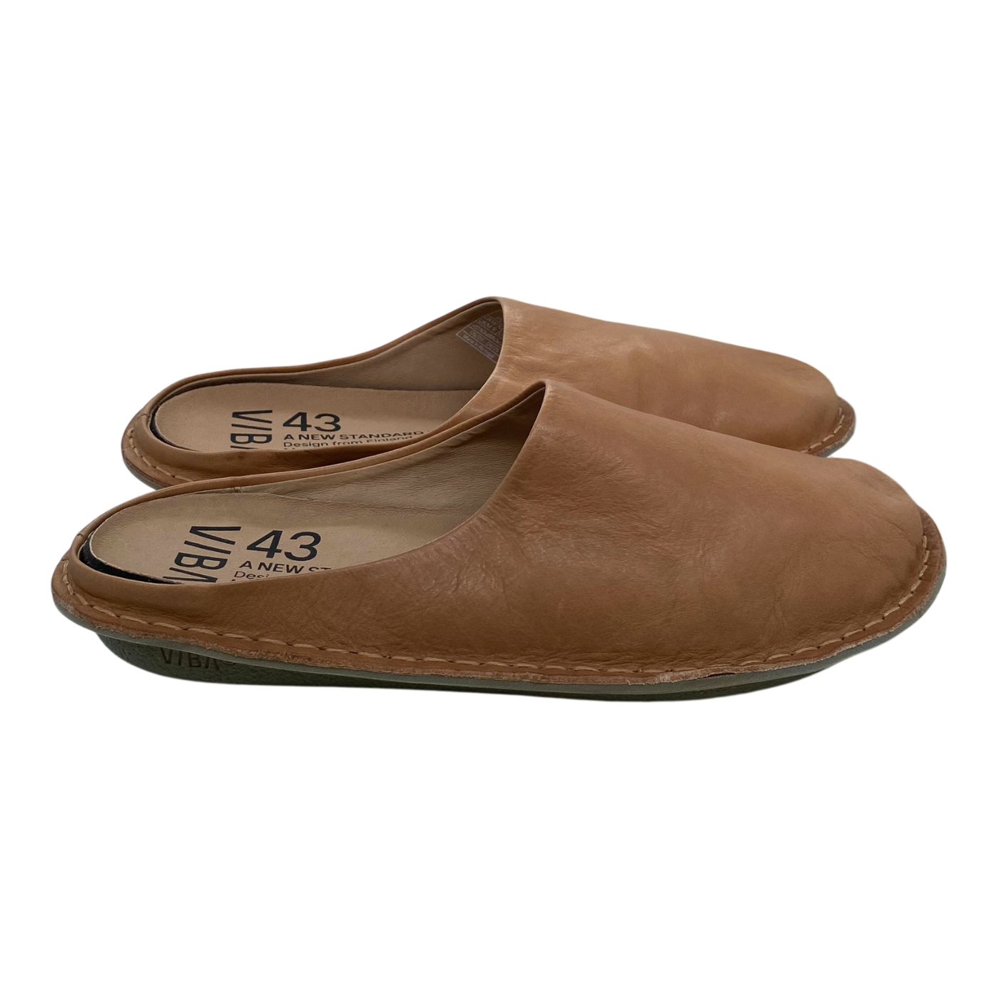 VIBAe Roma leather slippers, fawn tan | 43