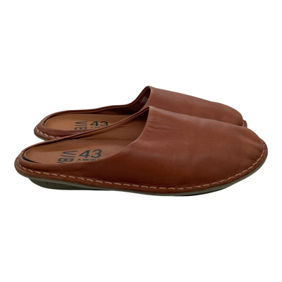 VIBAe Roma leather slippers, cognac brown | 43