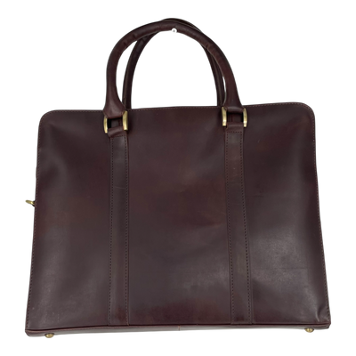 Holzrichter leather briefcase, brown