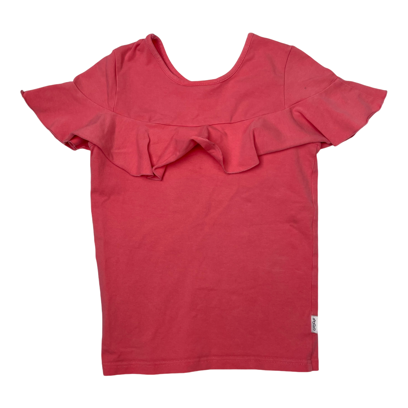 Gugguu frill t-shirt, coral | 116cm