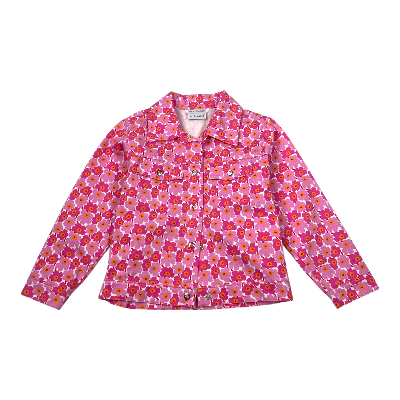 Marimekko denim jacket, unikko | 120cm