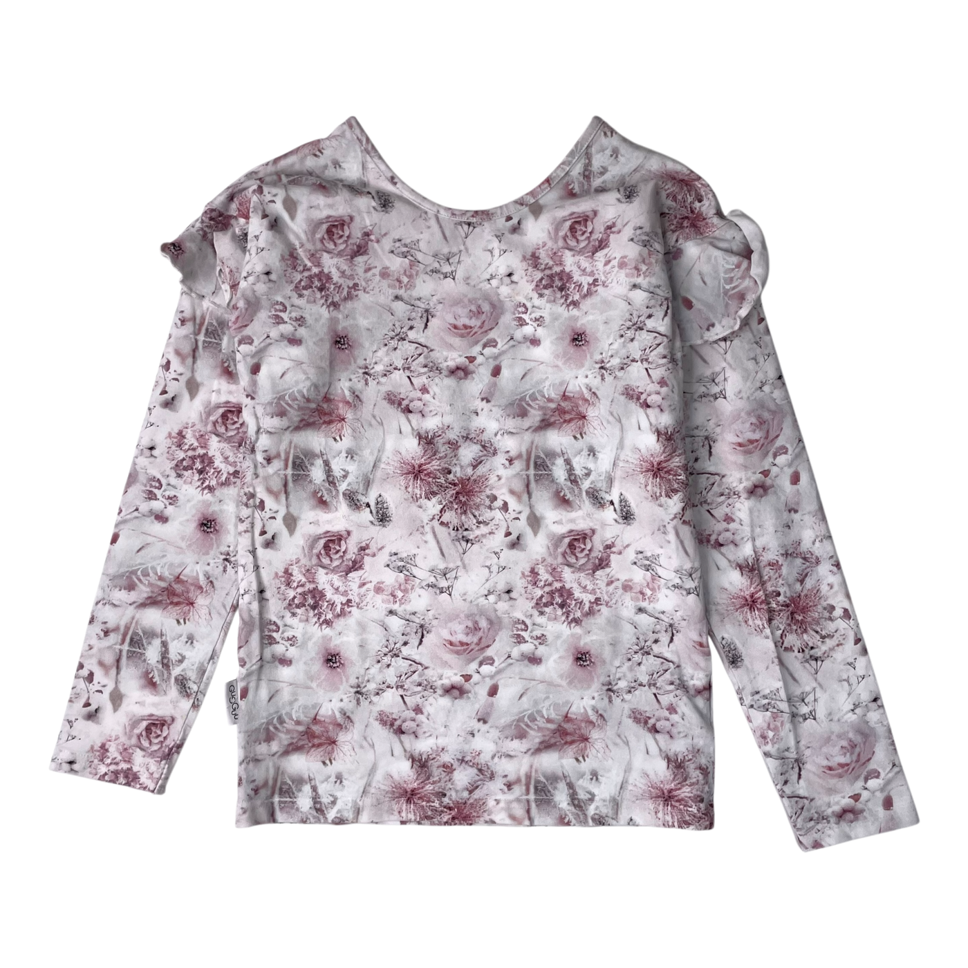 Gugguu frill shirt, flower | 140cm