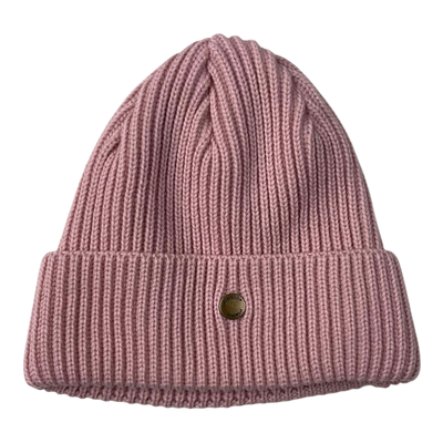 Superyellow merino wool beanie, pink | adult onesize