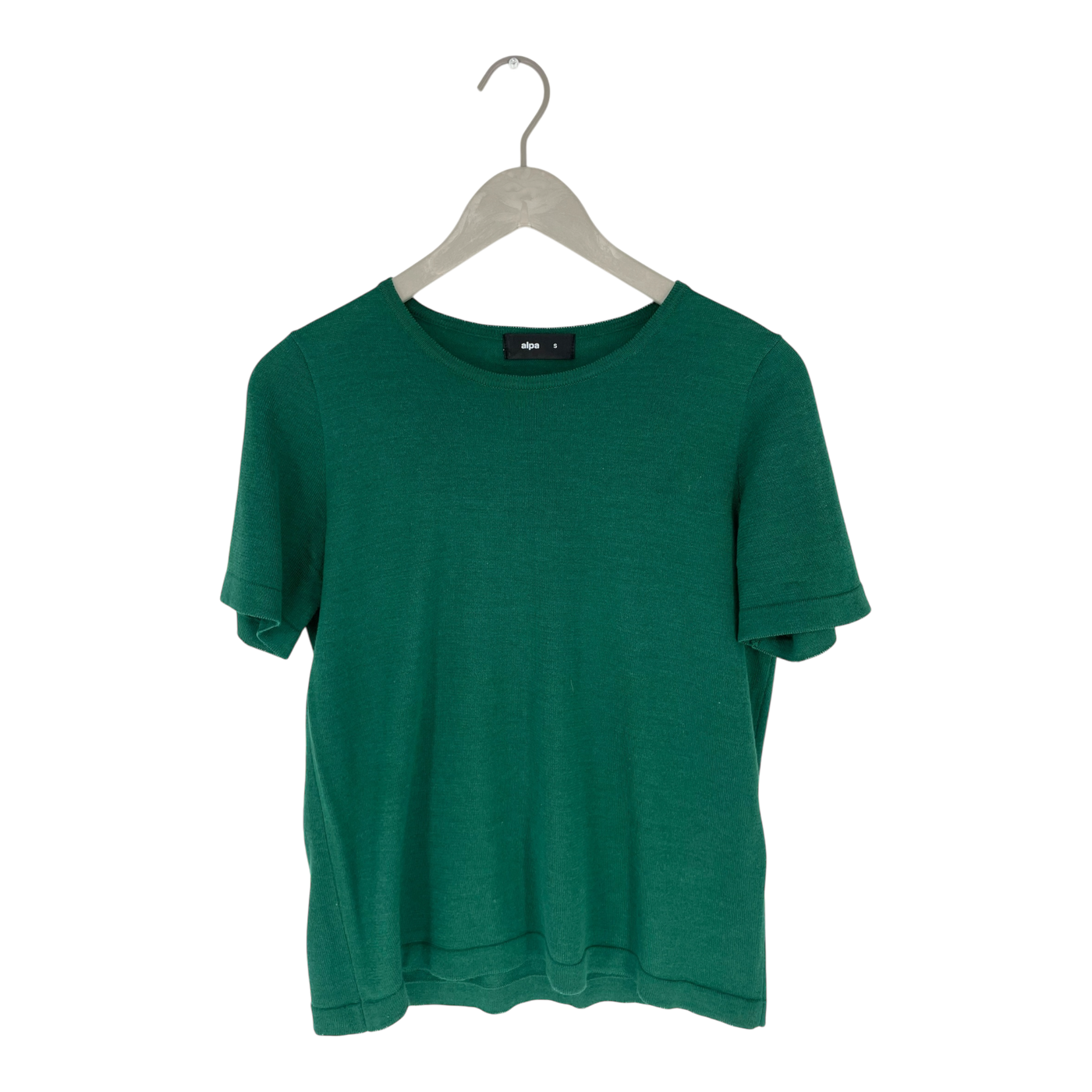 Alpa alpaca and silk knitted shirt, green | woman S