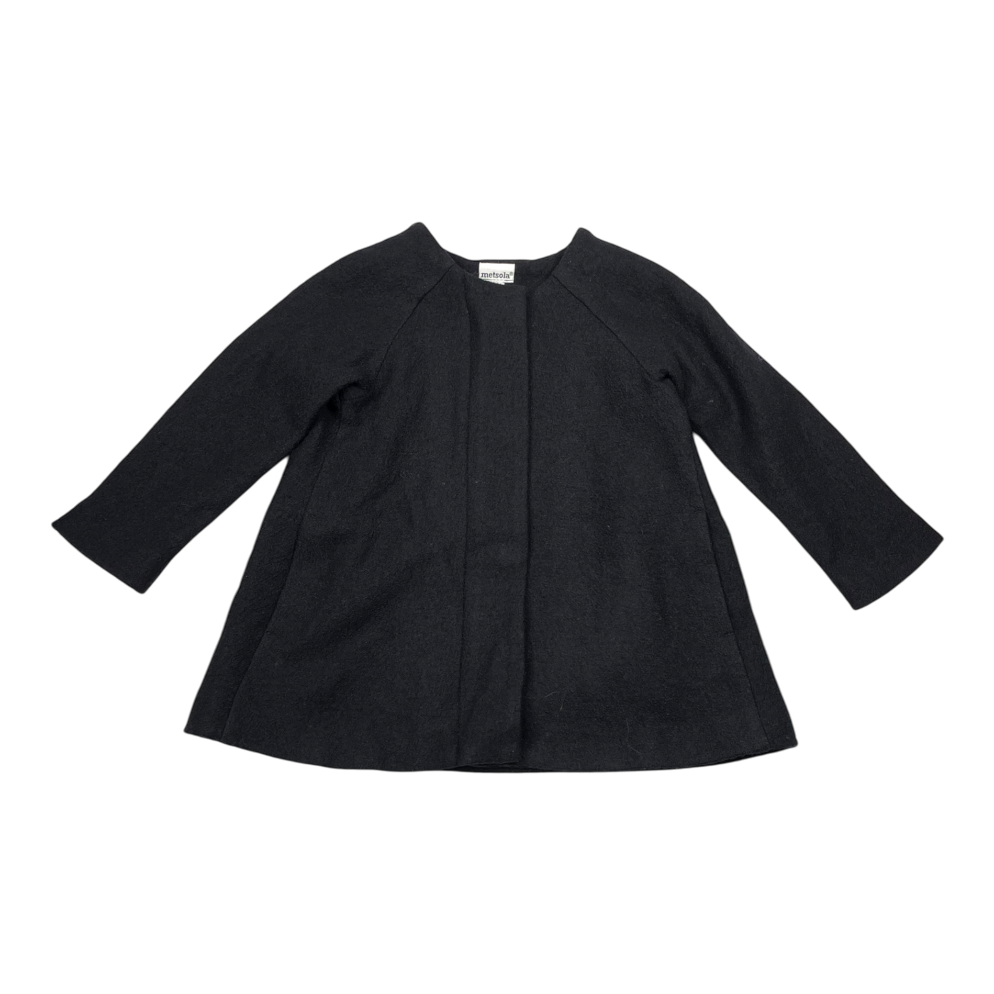 Metsola wool coat, black | 98/104cm