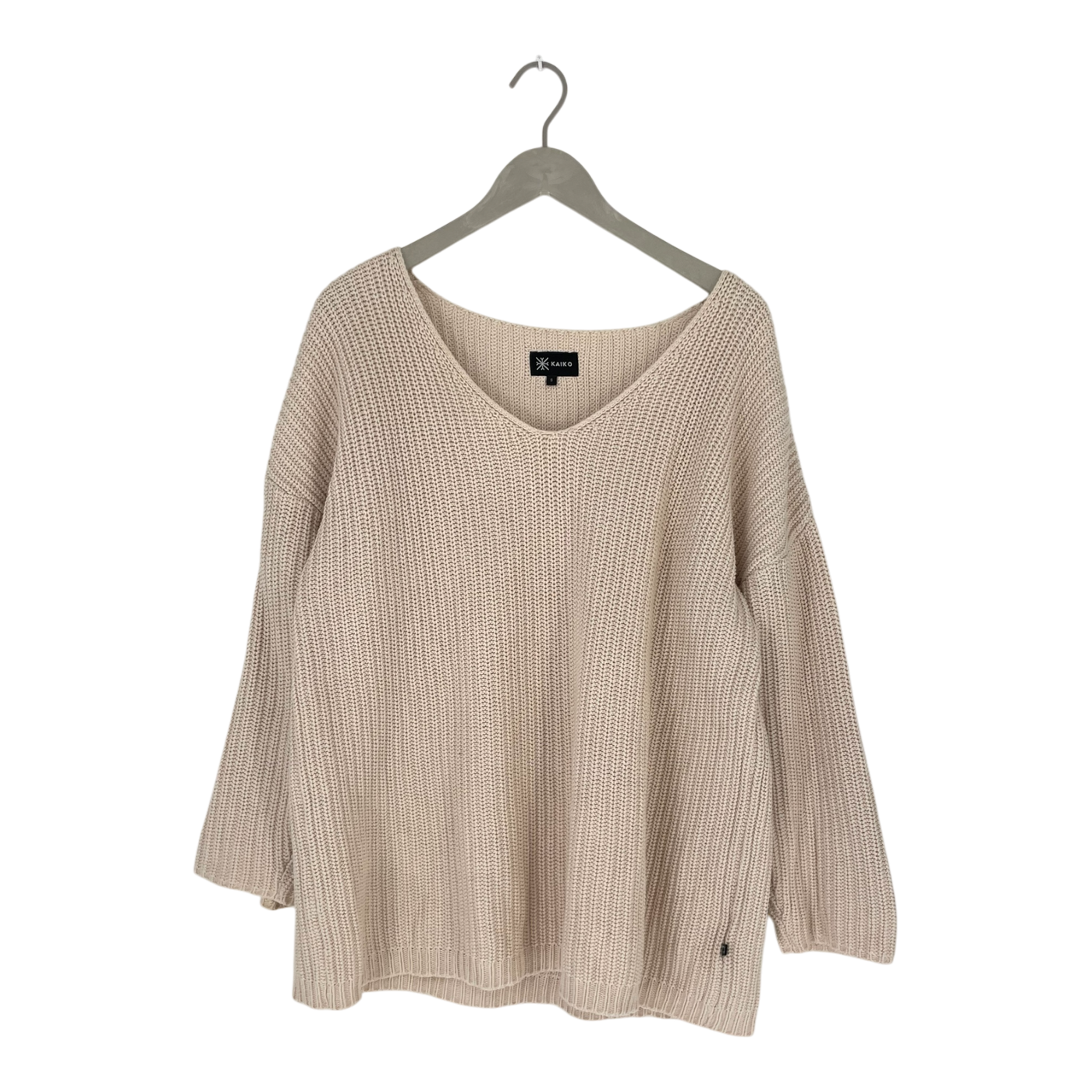 Kaiko chunky v-neck knit, cream | woman S