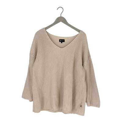 Kaiko chunky v-neck knit, cream | woman S