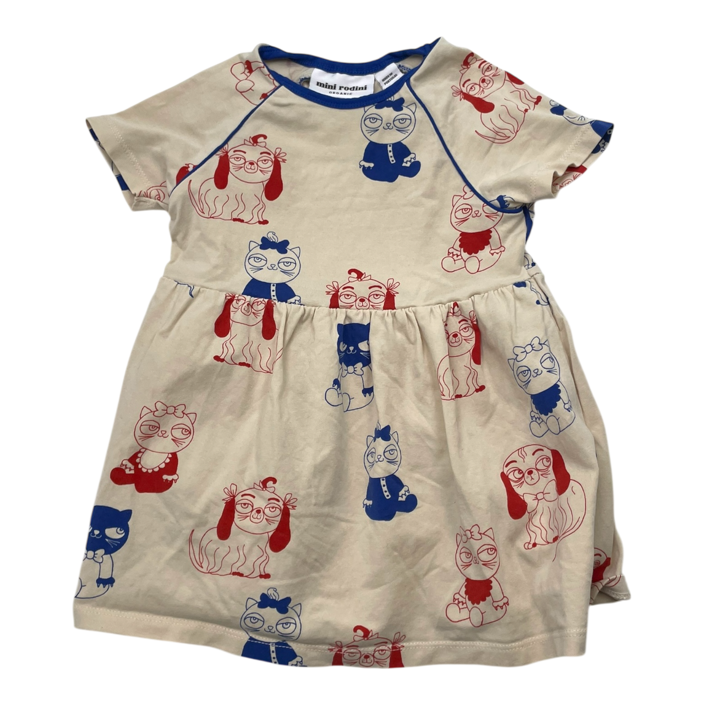 Mini Rodini dress, cat & dog | 80/86cm