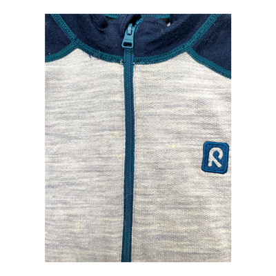 Reima wool baselayer shirt, midnight blue / grey | 92cm